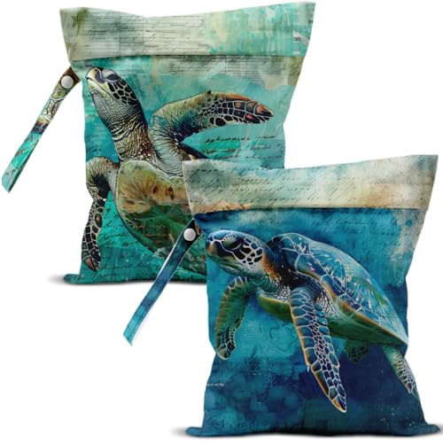 Wet Dry Bags Wet Bags Dirty Laundry Travel Bag Vintage Turtle Waterproof Zipper Bag for Swimsuit Travel Beach - color: Timeless