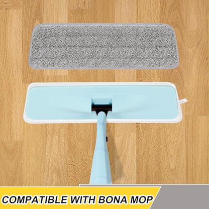 16.5 inch Reusable Mop Pads Microfiber Spray Mop Replacement Heads for Wet/Dry Mops Compatible with Bona Floor Care System (5 Pack) - color: Gray