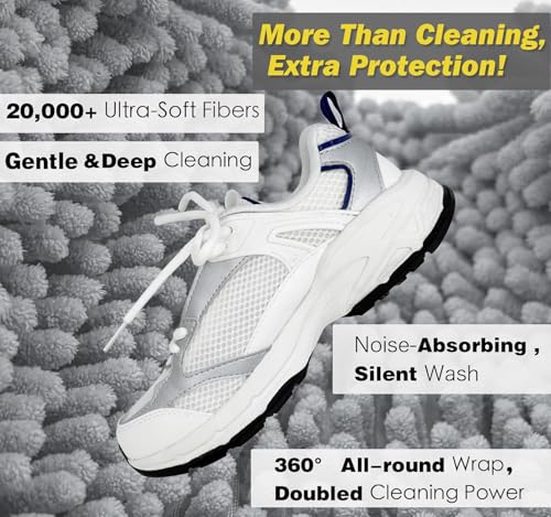 Shoe Washing Machine Bag,Laundry Shoe Bag for Washer and Dryer,Reusable Shoe Cleaning Bag for Sneakers,Tennis Shoes,With Self-locking Zipper, Microfiber Inside,Include Shoe Bag (Lite Grey - 1 Pack) - color: Lite Grey - 1 Pack