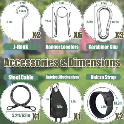 NAZOU Outdoor Retractable Clothesline, 3/16" Coated Steel Wire Rope - size: 34ft+5ft
