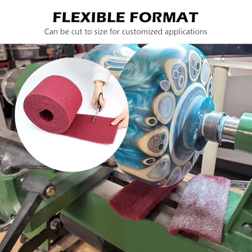 Maroon General Purpose Scuff Pads, Scuffing, Scouring Pad, Sanding, Paint Primer Prep Scratch - Surface Preparation Pad Car Auto Body Woodworking 7447-Premium, 6 Inches * 15 Feet - color: Maroon, style: 6 Inches*15 Feet