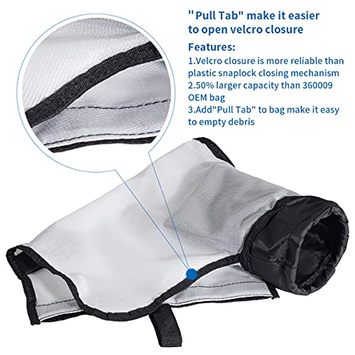 360240 Racer Pool Cleaner Debris Bag Kit/with Hook & Loop Fastener, for Pentair Automatic Pool Cleaner Replacement Parts 360228 & LS 360330 Pool Cleaner Pentair Rover Vacuum Bag (2 Pack)