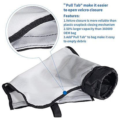 360240 Racer Pool Cleaner Debris Bag Kit/with Hook & Loop Fastener, for Pentair Automatic Pool Cleaner Replacement Parts 360228 & LS 360330 Pool Cleaner Pentair Rover Vacuum Bag (2 Pack)