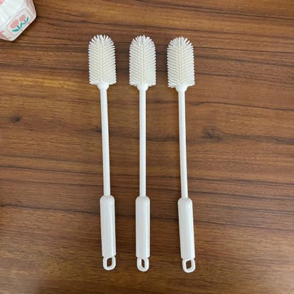 Silicone Cup Brush with Long Handle, 360-Degree Rotating Cleaning Brush with Long Handle for Bottles, Cups, and Containers, Reusable Kitchen Cleaning Tool - color: White Silicone Cup Brush