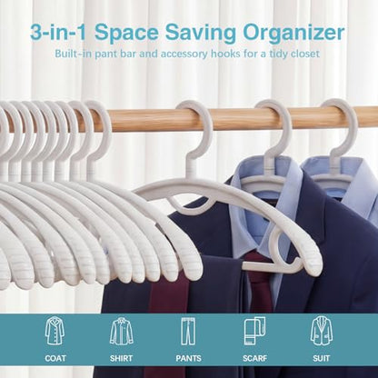 Plastic Clothes Hanger, Extra Thick Plastic Wide Shoulder Adult 360 Degrees Rotate Slip Resistant Standard Clothing Hanger Ideal for Everyday Use Brown 10 Pack - color: A-brown 1.3inch Width