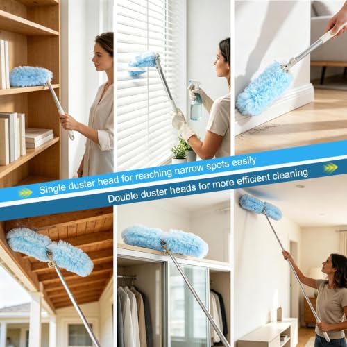 Duster Kit-6 Ft Extendable Handle, 20 Disposable Microfiber Refills
