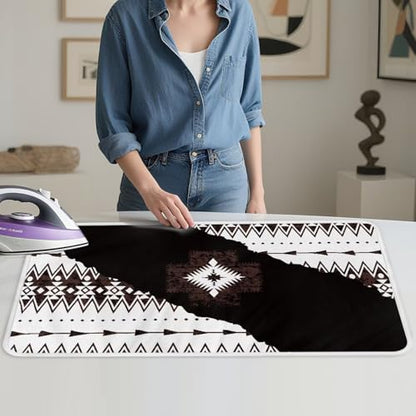 Aztec Print Ironing Mat Portable Ironing Pad Blanket for Table Top Heat Resistance Foldable Lightweight 32 x 16 Inch Small Ironing Pads for Washer,Dryer,Countertop - color: Aztec