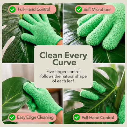 Mossify Leaf Shining Microfiber Gloves - color: Blue