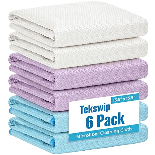 Microfiber Cleaning Cloth for Glass Window and Car Screen - color: Blue Purple White