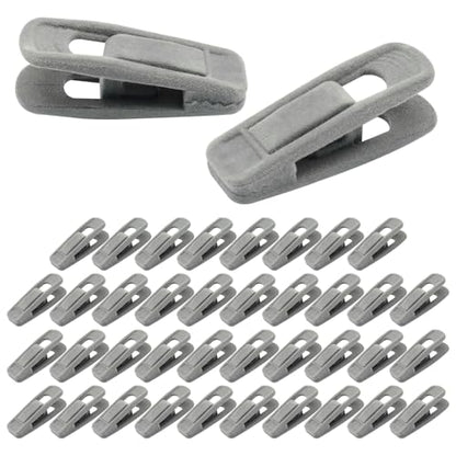 Velvet Hanger Clips, Gray, 40 PCS - color: Gray