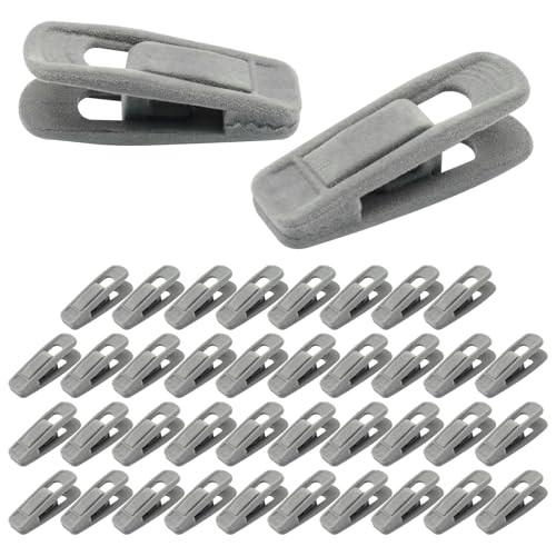 Velvet Hanger Clips, Gray, 40 PCS - color: Gray