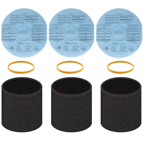 Filter Replacement 90585 Foam Sleeve for Shop Vac Wet Dry Vacuums 90304 90350 90333，VF2002 Reusable Dry Vac 9010700 Filter, Fits Most 5 Gallon Up Wet Dry Vacuum Cleaners - style: 9PCS VAC 90585 and 90107