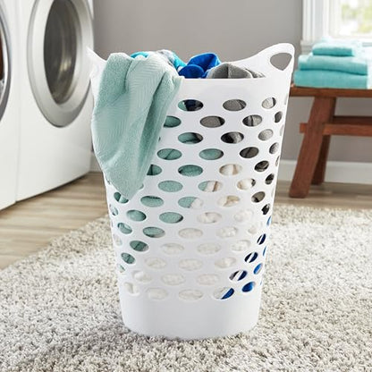 Flexible Laundry Basket,Tall plastic hamper for Clothes