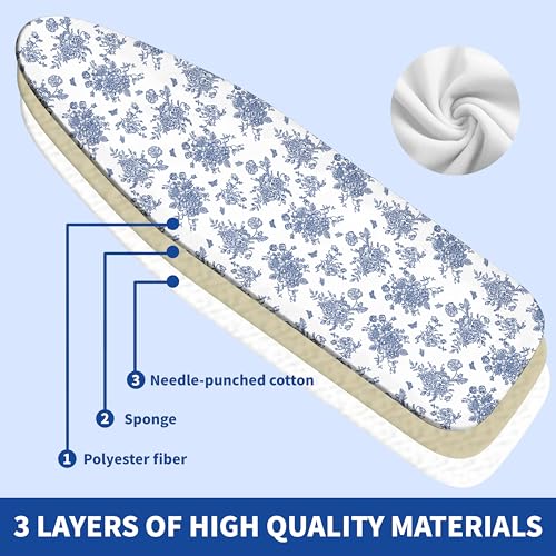 Ironing Board Covers and Pad 54x15 Scorch and Stain Resistant Ironing Pad - color: Flowers