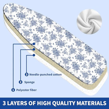 Ironing Board Covers and Pad 54x15 Scorch and Stain Resistant Ironing Pad - color: Flowers