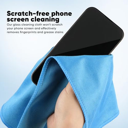 HOMEXCEL Glass Cleaning Cloths 6PK, Streak Free Towel for Windows, 14x16in - color: Blue, size: 14 x 16 Inch