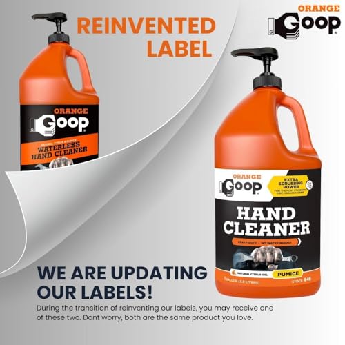 GOOP Orange Liquid with Pumice Multi-Purpose Waterless Hand Cleaner - 1 Gallon Pump Bottle (Pack of 2) - size: 128 Fl Oz (Pack of 2)
