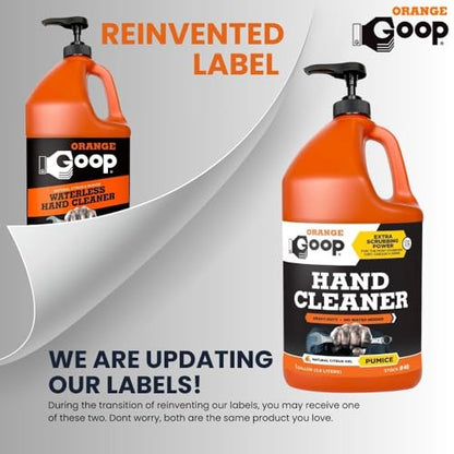 GOOP Orange Liquid with Pumice Multi-Purpose Waterless Hand Cleaner - 1 Gallon Pump Bottle (Pack of 2) - size: 128 Fl Oz (Pack of 2)