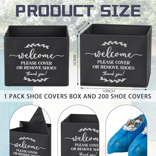 Suzile 200 Pack Disposable Shoe Covers with Dispenser Box, Gray - color: Gray