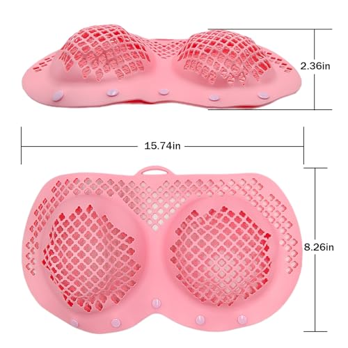 Silicone Bra Wash Bag for Delicates, Secure Zipper Pink - color: Pink
