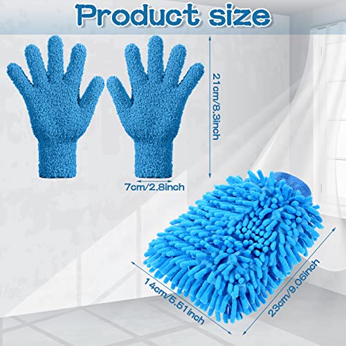 Potchen 6 Pcs Microfiber Dusting Mitt Glove for Plant - color: Blue, Green