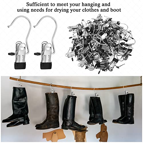 Yinder 150 Pcs Boot Hanger Clips Laundry Hooks Stainless Steel Hooks,Black - color: Black