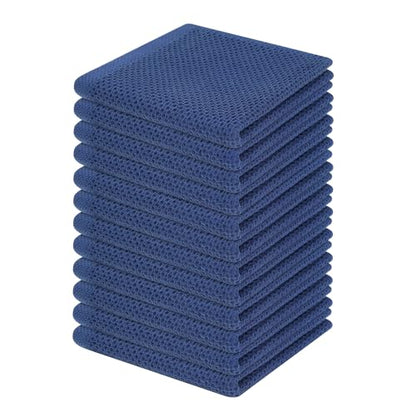 Homaxy 100% Cotton Waffle Weave Kitchen Dish Cloths 12-Pack, Navy Blue - color: Navy Blue, size: 12 X 12 - 12 Pack