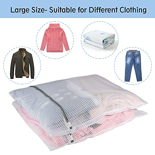 Vivifying XL Large Mesh Laundry Bags, 2 Pack 20 x 24 Inches Honeycomb Mesh Wash Bags for Washing Machine, Delicates Clothes, Sweater, Coats, Stuffed Toys, Blanket (White) - size: 2XL(20" x 24")