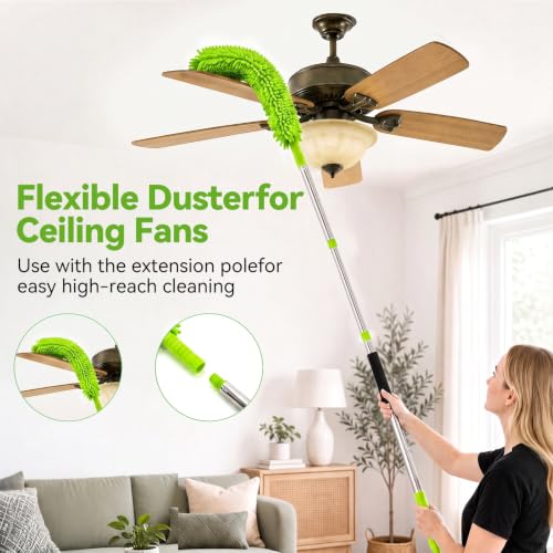 Ordenado 62" Car Wash Brush with Long Handle, 6Pcs Car Wash Kit Exterior - color: Green