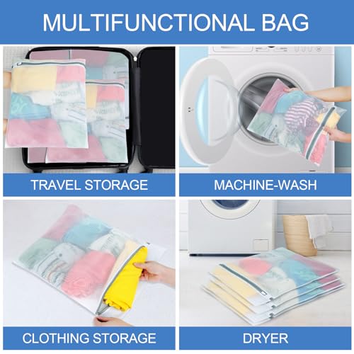 4Pcs Large Mesh Laundry Bags（2L,2XL）Laundry Bags Mesh Wash Bags