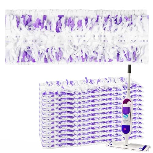 12 Pack Mop Pad Refills Compatible with PowerMop Multi-Surface Floor Mop - size: 12*Purple