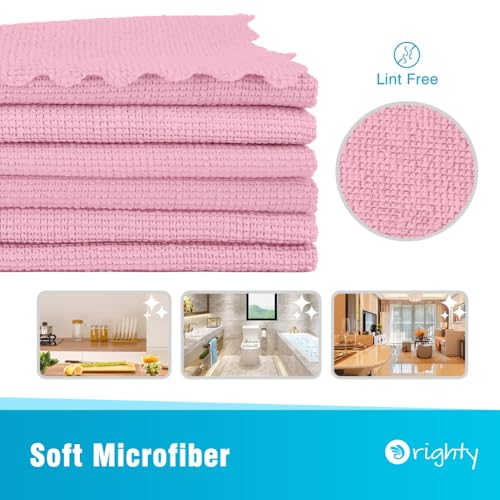 Orighty Microfiber Cleaning Cloth - 24 Pack, Pink Cleaning Rags 12x11 inch - color: Pink, size: 24 Pack