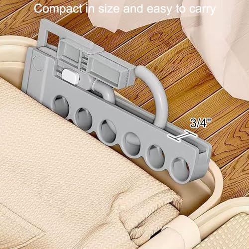 Folding Clothes Hanger Drying Rack,Travel Essentials for Laundry,Portable and Collapsible with Hook,Essentials for Cruise,Vacation,Camping,RV,Road Trip,Hotel,Business Travel, Student Apartment (Grey) - color: Gray