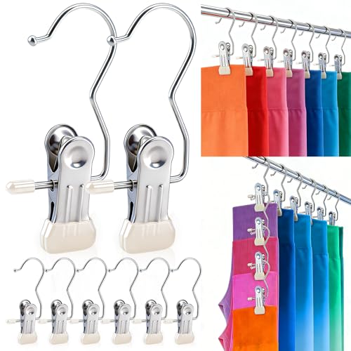 30 Pack Pants Hangers with Clip，Legging Organizer and Jean & Shorts Hangers - color: Beige