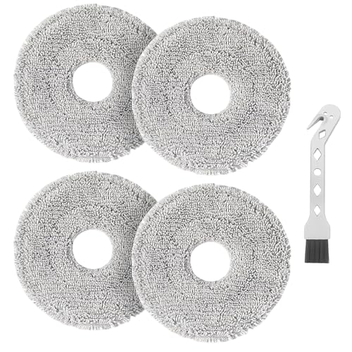4pcs L40 Ultra Mop Pads Replacement for Dreame L10S Ultra Gen 2/X40 Ultra L30 Ultra L20 Ultra L10s Ultra L10s Pro Ultra X40 Master Robot Vacuum, MOVA S10 Plus P50 Pro P10 Pro Ultra, Washable Pad