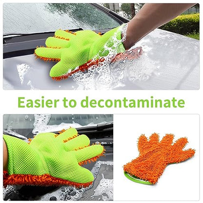 BokWin 2-Pack Car Wash Mitt, Orange - color: Orange