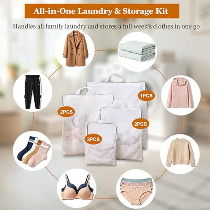 8 Pcs Mesh Laundry Bags for Delicates, Large Laundry Bag with Handles