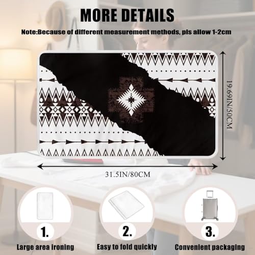 Aztec Print Ironing Mat Portable Ironing Pad Blanket for Table Top Heat Resistance Foldable Lightweight 32 x 16 Inch Small Ironing Pads for Washer,Dryer,Countertop - color: Aztec