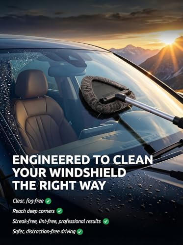 TAKAVU Window & Windshield Cleaner, Extendable, 3 Microfiber Pads (Grey) - color: Grey