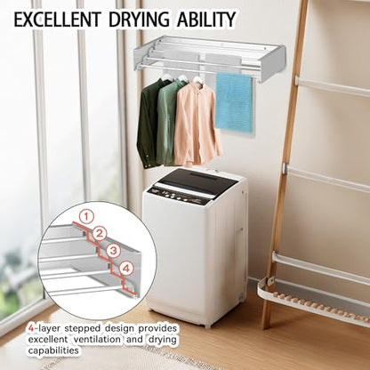 FOCHIER F Laundry Drying Rack Wall Mounted Clothes Drying Rack White,23.6" - color: White, size: 23.6"