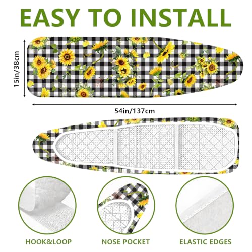 Ironing Board Cover and Pad 15"x54" Thick Standard Size - color: Sunflower
