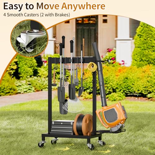 Broom Holder with Cleaning Supplies Organizer, 18" Wx11.8 Dx34.6 H - size: 18"Wx11.8"Dx34.6"H
