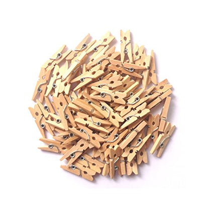 LWR CRAFTS Wooden Mini Clothespins 200 Per Pack 1" 2.5cm (Natural) - color: Natural