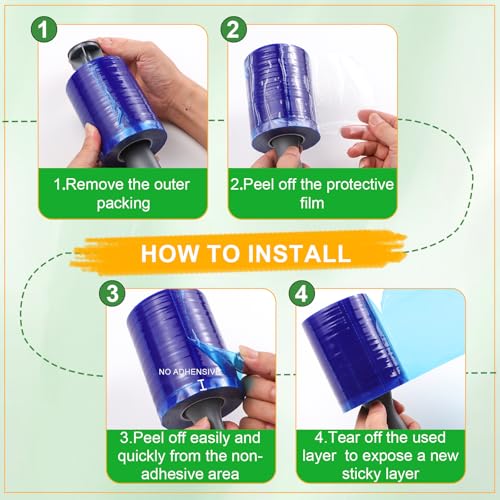 Lint Roller for Pet Hair 500 Sheets Extra Sticky Pet Hair Remover for Clothes Furniture Carpet Cleaner Cars Dogs Travel-Friendly Grip Handle Blue - size: 2 Rollers 500 Sheets Blue