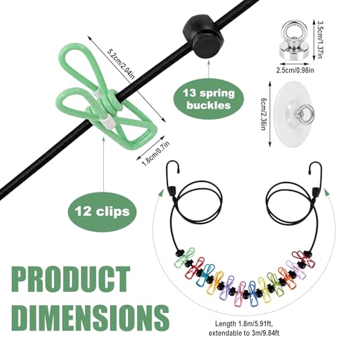 Magnetic Portable Travel Clothesline Set with Clips Essentials for Camping