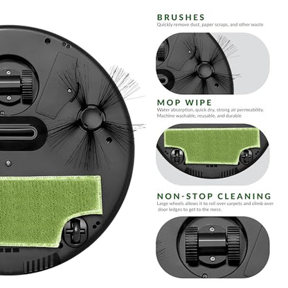 Supersonic SC-820SV Robot Vacuum & Dry Mop, Quiet Clean, Low-Profile Design, 120 Minutes Cleaning Time, Drop-Sensing Technology, 420ML Dust Bin, Brushless Motor, Fast Charging