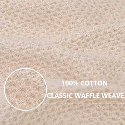 Homaxy 100% Cotton Waffle Weave Kitchen Dish Cloths 18-Pack, Beige - color: Beige, size: 12 X 12 - 18 Pack