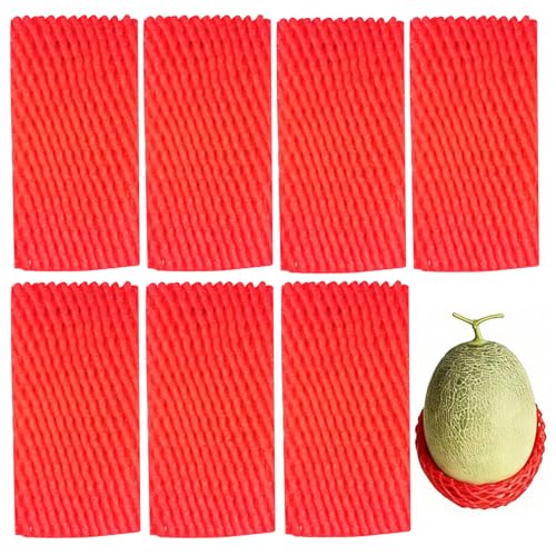 Fruit Protection Mesh Bags Foam Mesh Keep Safe Sleeves for Large Supermarkets, Shops (Red 24x10cm-20PCS) - size: Red 24x10cm-20PCS