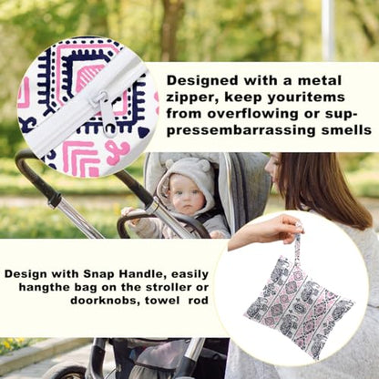 2 Pcs Elephant Gifts Makeup Bag for Women, Elephant Print Wet Bags - color: Multicolor 1486