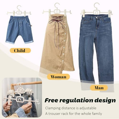 18 Pack Pants Hangers with Clips – Space Saving & Stackabl